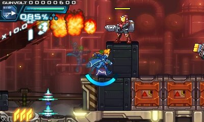 『ロックマンゼロ』などを手がけたインティ・クリエイツ×稲船敬二の2Dアクション『蒼き雷霆 ガンヴォルト』が3DS向けに発表