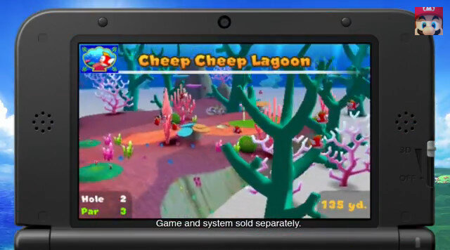 3DS『マリオゴルフ ワールドツアー』の新コース、水中を舞台にした「Cheep Cheep Lagoon」トレーラーが登場