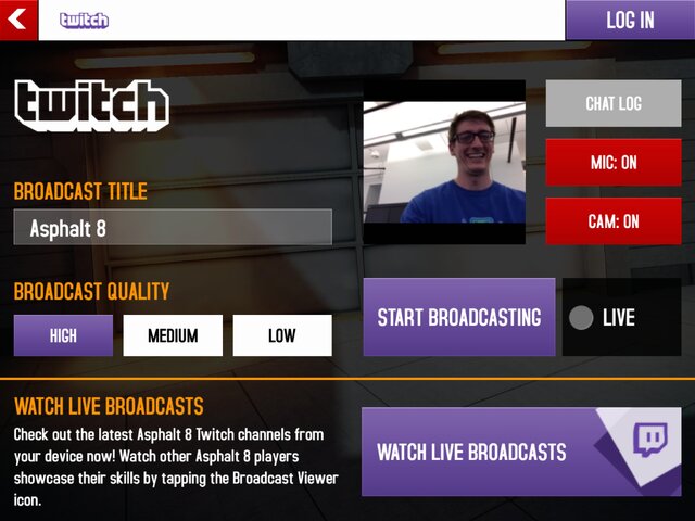 iOS『アスファルト8: Airborne』に、モバイル史上初となるTwitchライブ配信機能を実装