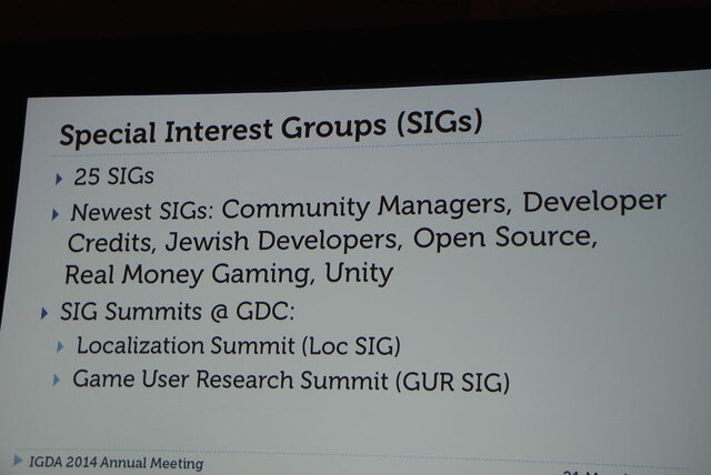 【GDC 2014】20周年を迎えたIGDAが、新たにゲーム開発者の満足度調査を開始～年次総会レポート