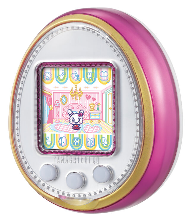 その名の通りタマゴ型のフォルムが手にぴったりフィットする「TAMAGOTCHI 4U」。カラーバリエーションはピンク、パープル、ホワイト、ブルーの4種類