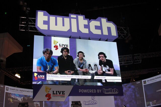 E3 2014のTwitchブースの様子。多数の番組が現地から配信されていた