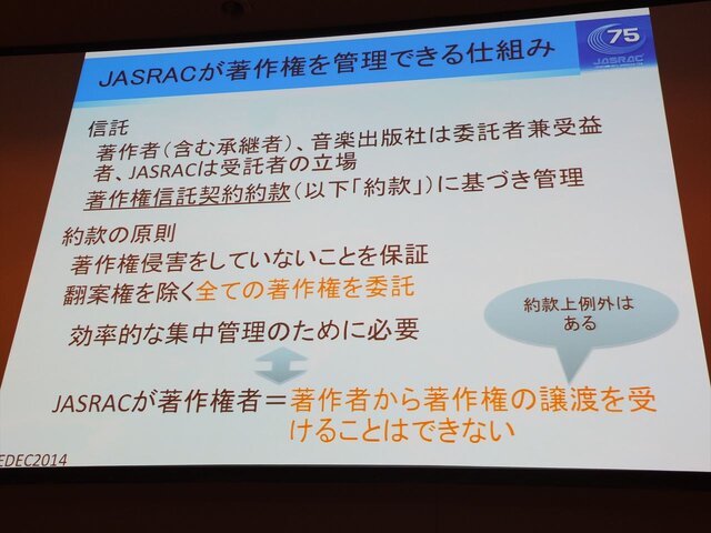 【CEDEC 2014】知っておきたいゲーム音楽著作権、JASRACが教える有効な利用法