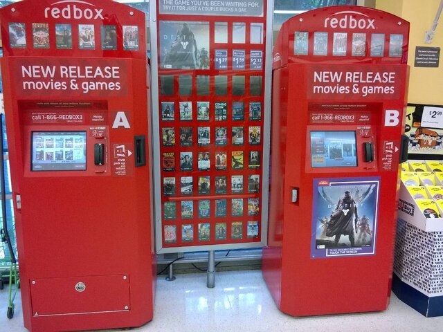 スーパーに置かれた「redbox」