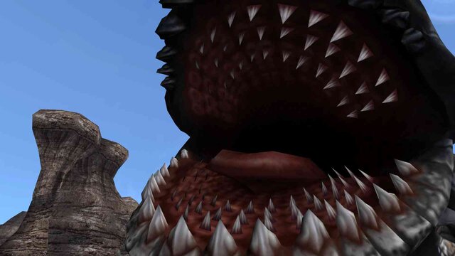 大きく開かれた口の中は、おびただしい鋭い歯が・・・。