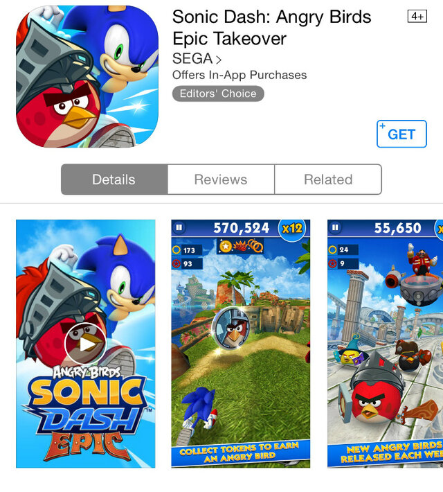 ソニックとAngry Birdsがコラボ！アプリ『Sonic Dash』にヤツらが登場