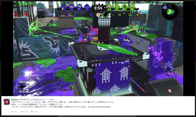 『スプラトゥーン2』「ガチマッチ」のルールが発表！前作ルールは続投、カンモン追加やガチホコショットの変更などが実施