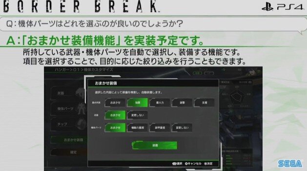 PS4版『ボーダーブレイク』武器や機体パーツの入手方法は？ マッチング分けは？ 気になる質問に開発陣が返答【セガフェス2018】