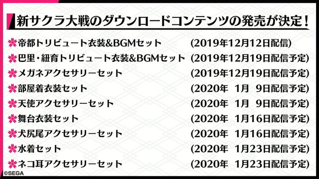 『新サクラ大戦』DLC一挙公開！歴代華撃団の衣装や部屋着、水着、メガネ姿に花組メンバーが変身