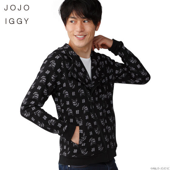 「PB限定【ジョジョの奇妙な冒険 スターダストクルセイダース】JOJO IGGY RIDERS HOODIE（ジョジョ イギー メンズパーカー）」10,175 円（税込）（C）A＆L/S・JOJO SC