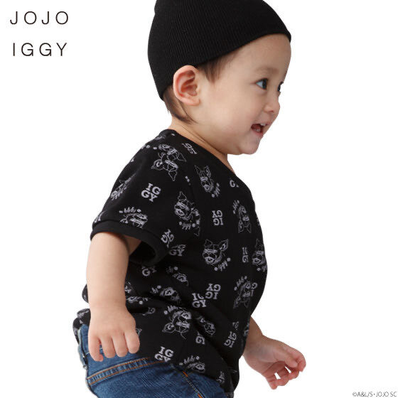 「PB限定【ジョジョの奇妙な冒険 スターダストクルセイダース】JOJO IGGY TOPS for KIDS（ジョジョ イギー キッズTシャツ）」3,080 円（税込）（C）A＆L/S・JOJO SC